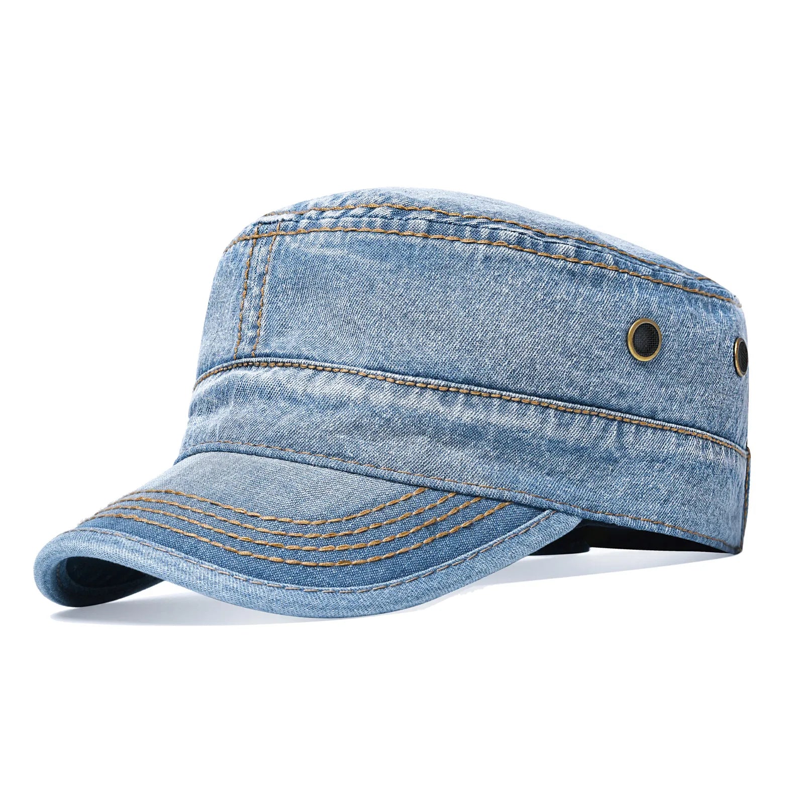 CowLost | voboom-denim-army-cap-men-washed-cotton-bucket-hat |10