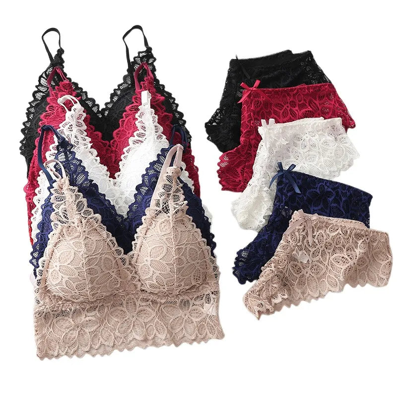 CowLost | product_id-women-s-lace-embroidered-push-up-bra-and-panties-set-solid-color-lingerie |1