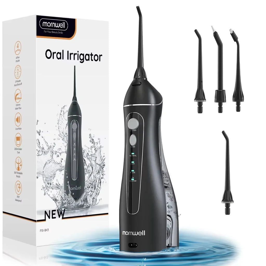 CowLost | uncategorized-mornwell-portable-oral-irrigator-f18-usb-rechargeable-water-flosser-with-4-nozzles-and-200ml-tank |1