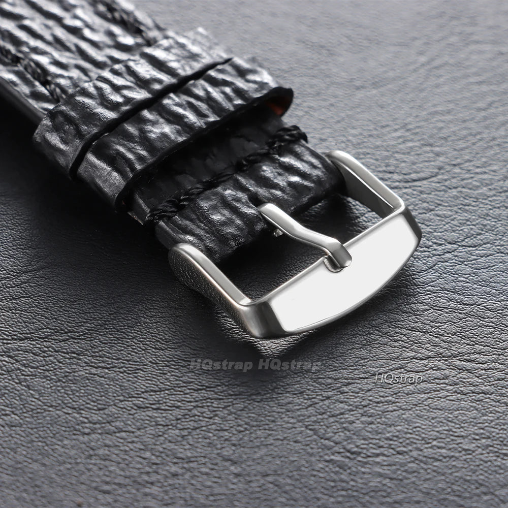 Handmade Vintage Leather Watchband 18-22mm for Seiko Panerai Snake Shark Skin Pattern Cowhide