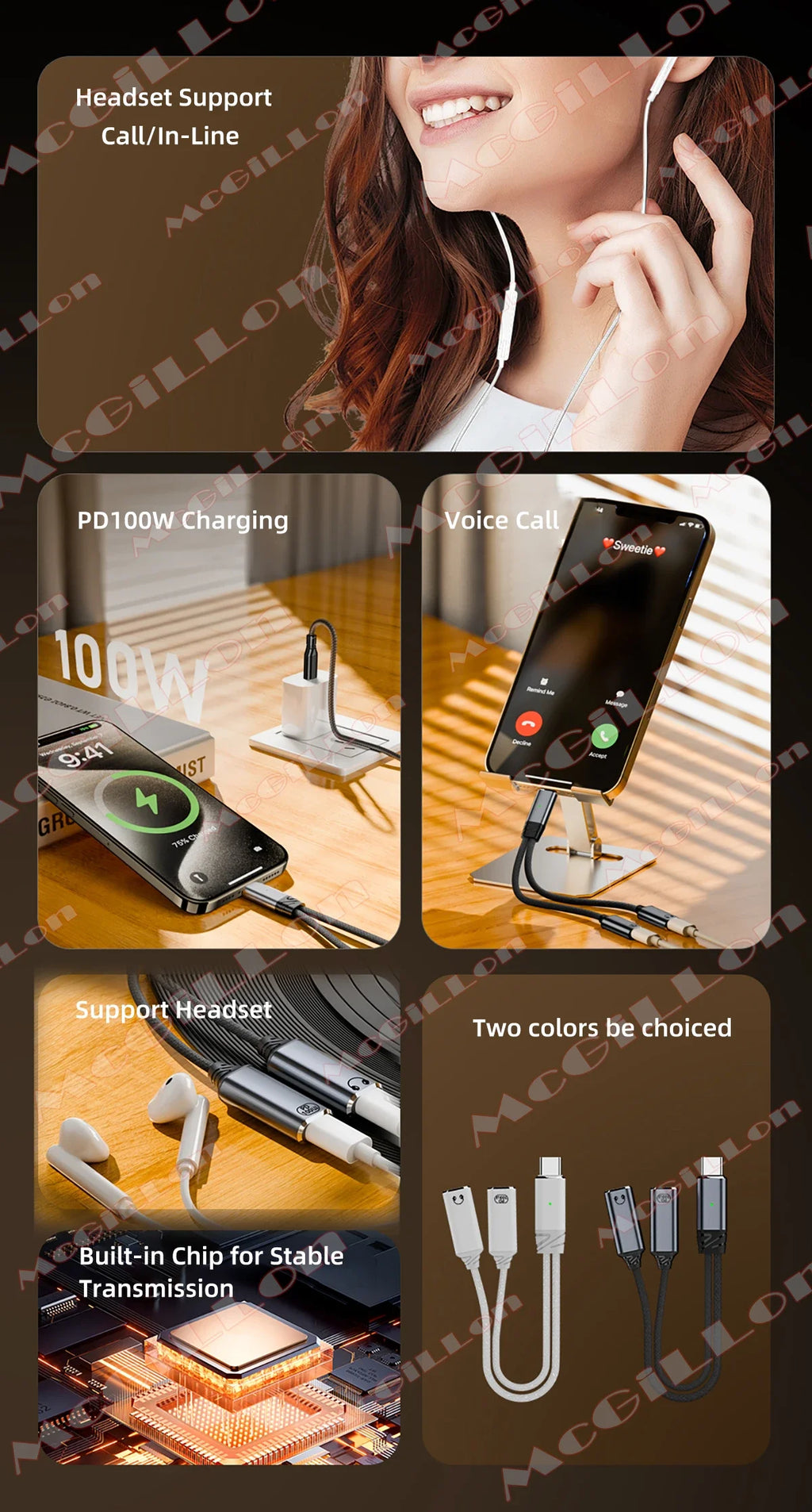 CowLost | product_id-100w-pd-fast-charger-usb-c-2-in-1-splitter-headphone-jack-adapter-for-samsung-s24-xiaomi-huawei-iphone-15-16 |8