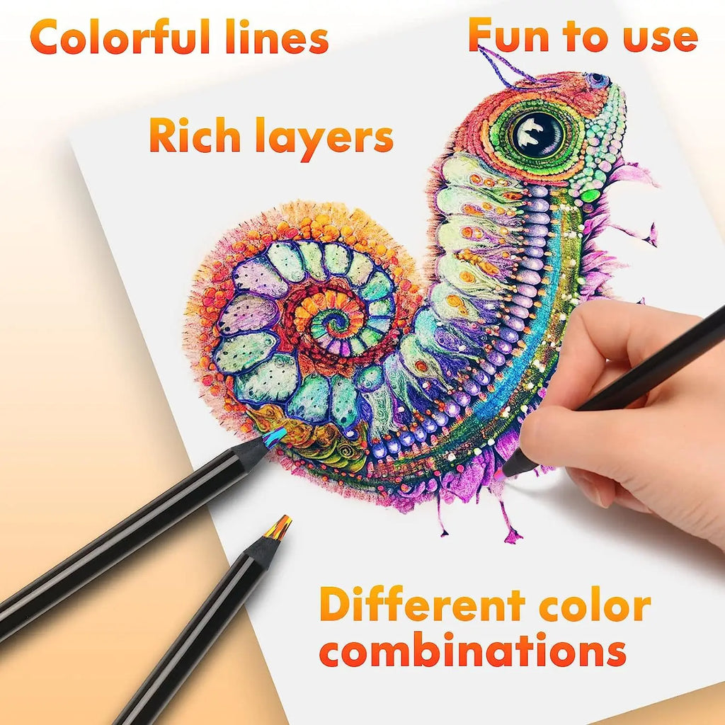 CowLost | rainbow-color-pencils-for-kids-concentric-gradient-crayons |11
