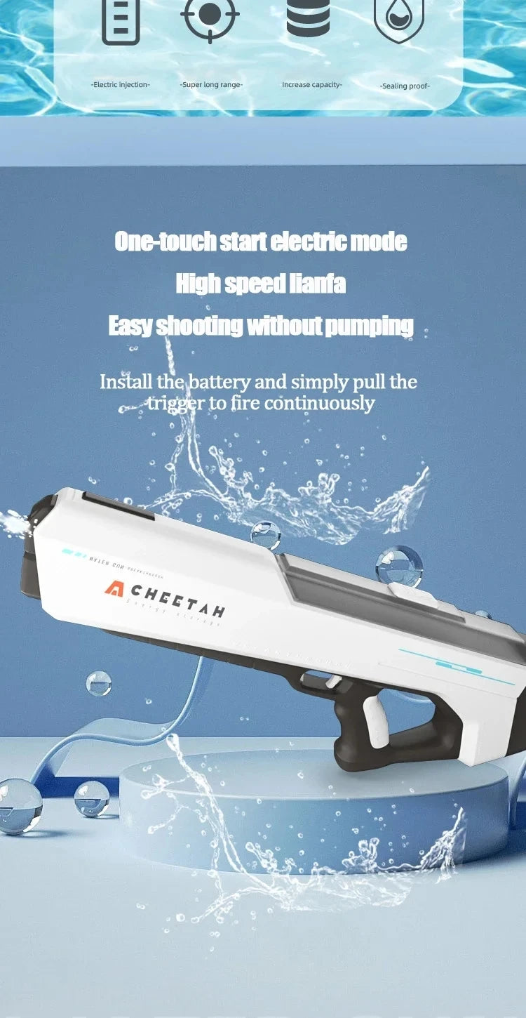 Fully Electric High Pressure Water Gun Toy for Outdoor Pool Games