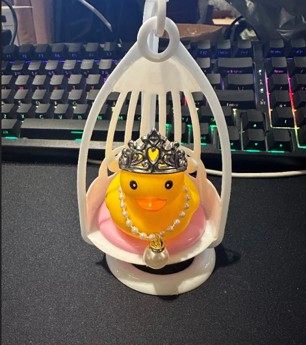 CowLost | product_id-yellow-rubber-duck-car-dashboard-ornament-with-mini-swim-ring-and-sun-hat-necklace |12