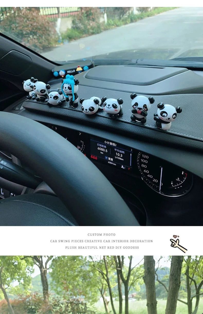 CowLost | product_id-6-8pcs-mini-giant-panda-car-dashboard-ornaments-navigator-screen-decoration-toy-gift-set |20
