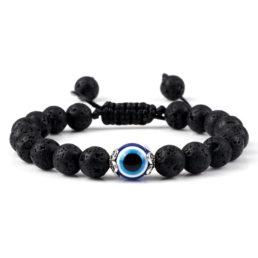 CowLost | badge-pass-holders-mens-natural-volcanic-rock-7-chakra-healing-bracelet |33