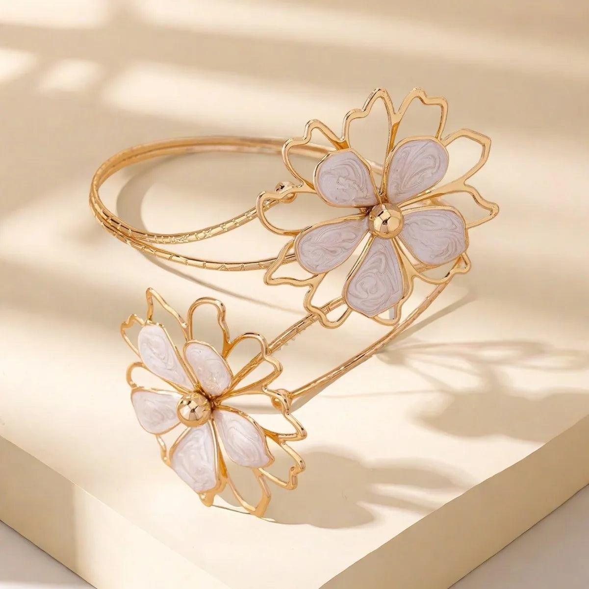 CowLost | bohemian-hollow-flower-open-upper-arm-bracelet-for-women |6