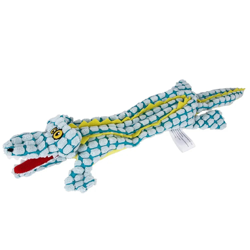 CowLost | dog-kennel-run-accessories-plush-no-stuffing-dog-squeak-toy-crinkle-crocodile-chew-toy |14