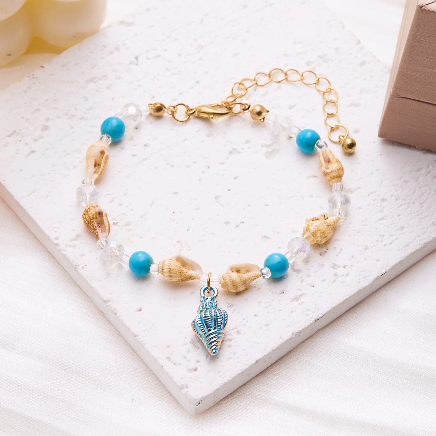 CowLost | bohemian-beach-sea-shell-conch-starfish-bracelet-for-women-girl-fashion-adjustable-beaded-bangles-summer-party-jewelry-gifts |7
