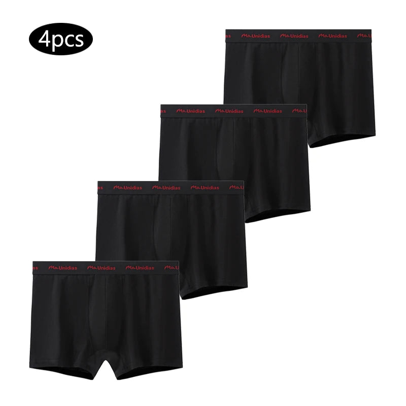 CowLost | 4pcs-solid-color-mens-boxer-briefs-cotton |9