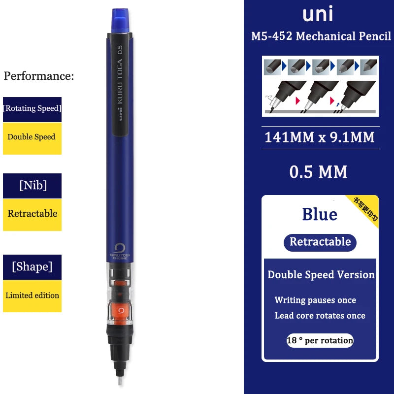 CowLost | product_id-uni-kuru-toga-m5-452-0-5mm-mechanical-pencil-low-center-gravity-japan-stationery |18
