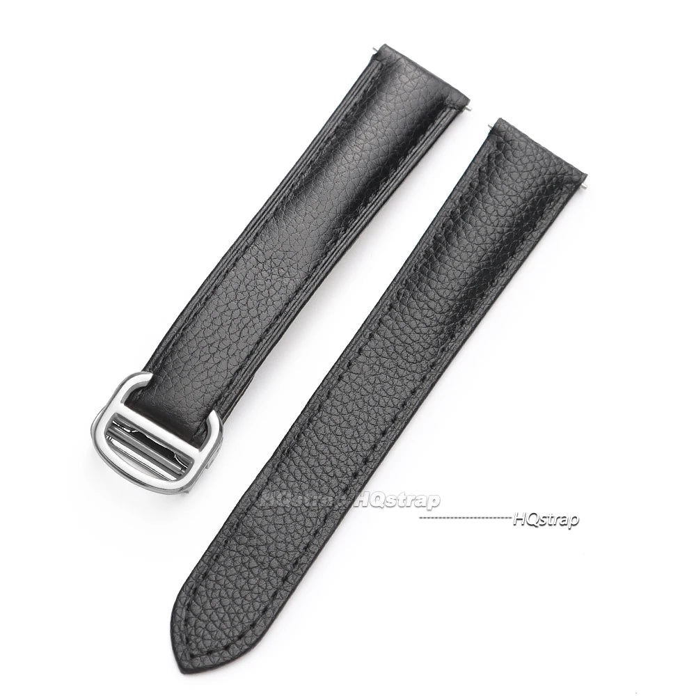CowLost | product_id-leather-watch-strap-for-cartier-tank-16-22mm-lychee-textured-cowhide-with-folding-buckle-unisex |12