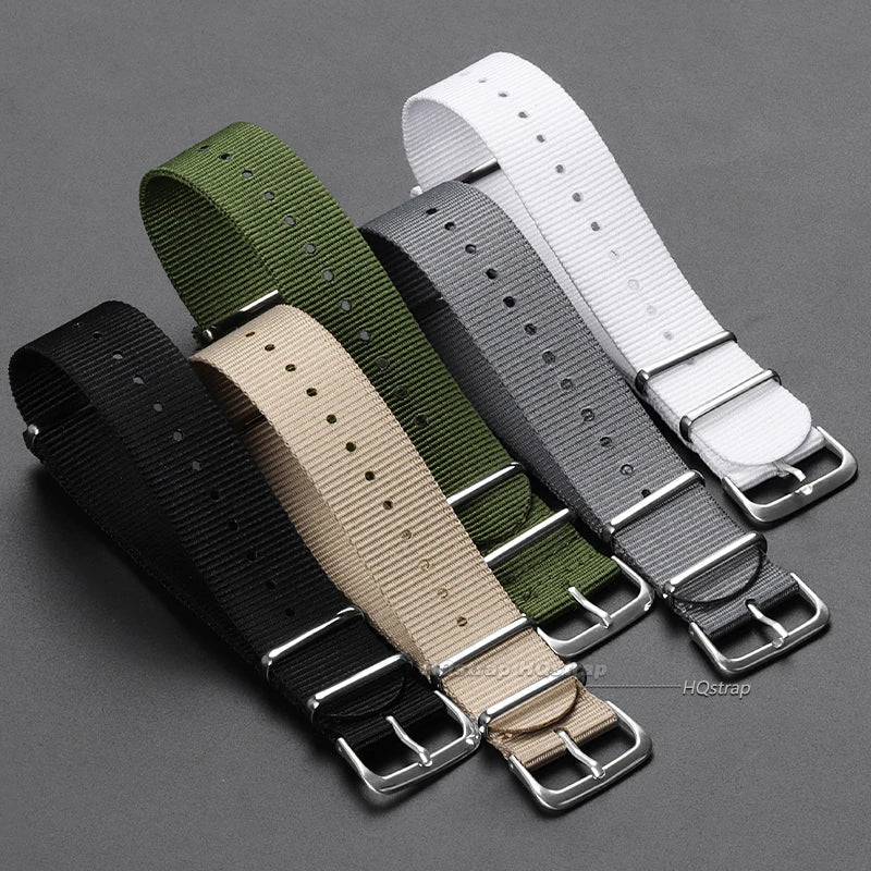 CowLost | 16mm-18mm-20mm-22mm-nylon-army-sports-band-nylon-fabric-belt-accessories-belt-buckle-bands-black-watch-strap-for-omega-for-seiko |11