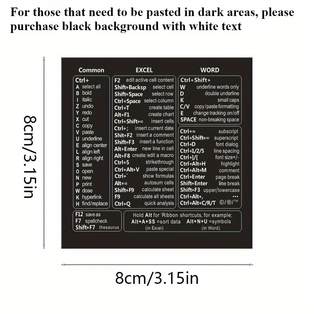 CowLost | product_id-vinyl-self-adhesive-keyboard-shortcut-stickers-for-windows-excel-word-office |6