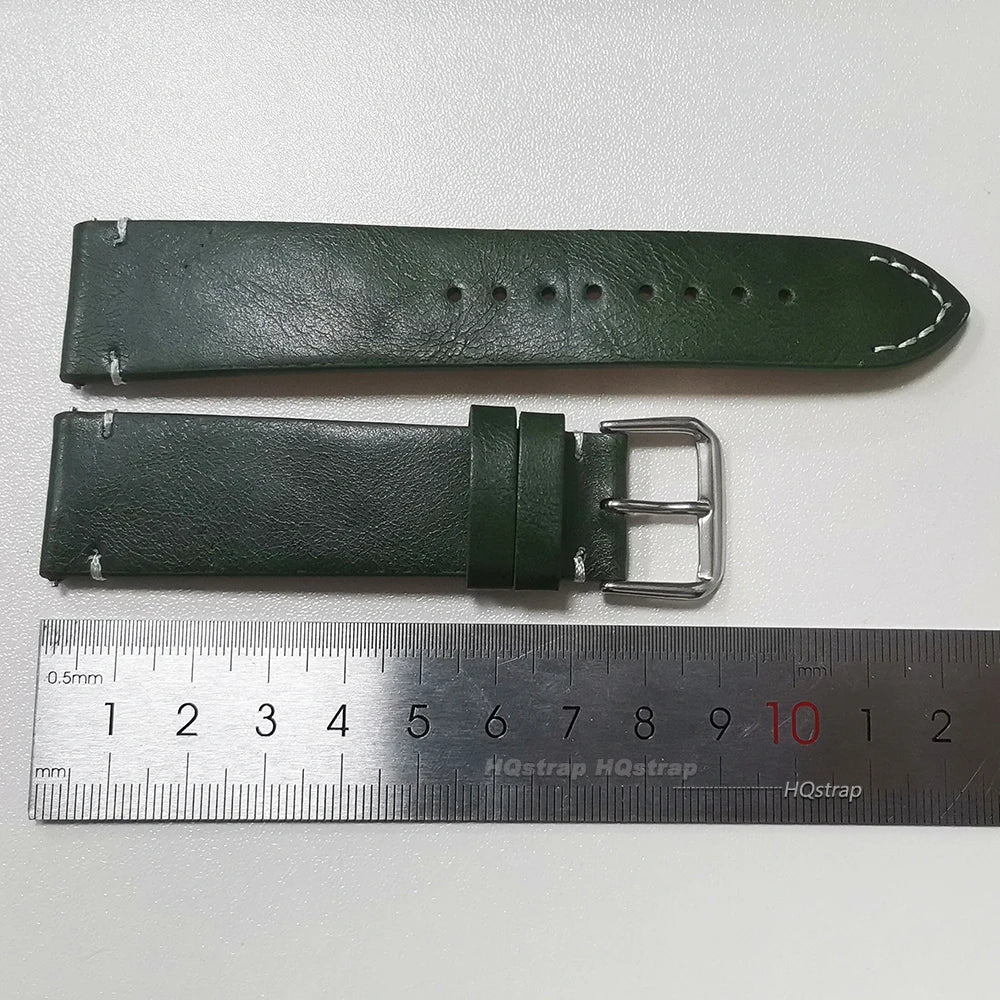 Vintage Genuine Cowhide Leather Watch Strap 18-24mm Quick Release Unisex Wristband