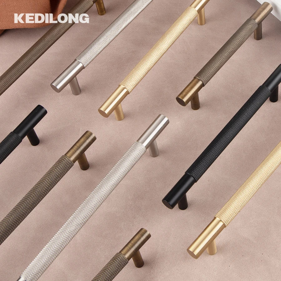 CowLost | kedlo-european-luxury-solid-brass-embossed-gold-500mm-long-handle-american-retro-antique-drawer-t-handle |1