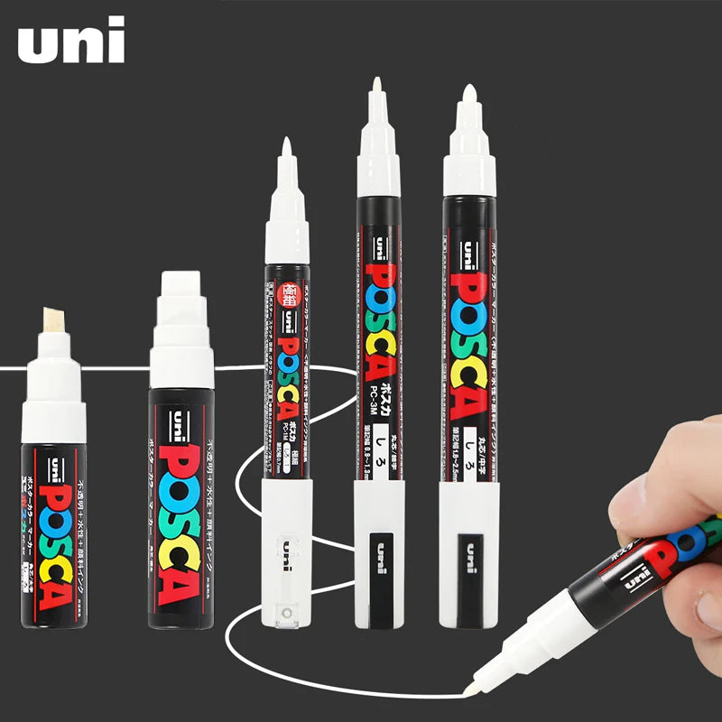CowLost | product_id-uni-posca-white-permanent-water-based-markers-pc-1m-3m-5m-8k-17k-for-posters-graffiti |1