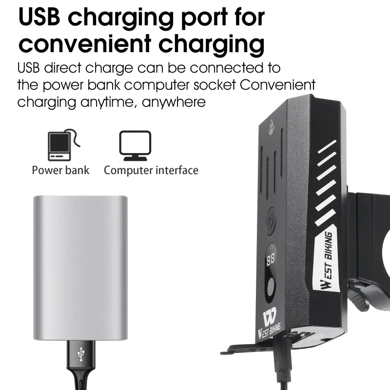 CowLost | west-biking-bike-front-light-induction-bicycle-bright-light-usb-charging-flashlight-cycling-waterproof-torch-bike-headlight |5