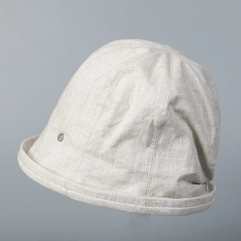 CowLost | linen-curled-edge-sun-hats-for-women-foldable-bucket-hat |17