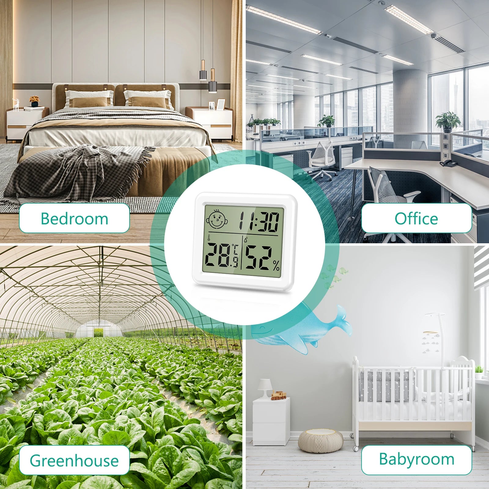 ORIA Mini Indoor Digital Thermometer Hygrometer LCD Temperature Humidity Monitor
