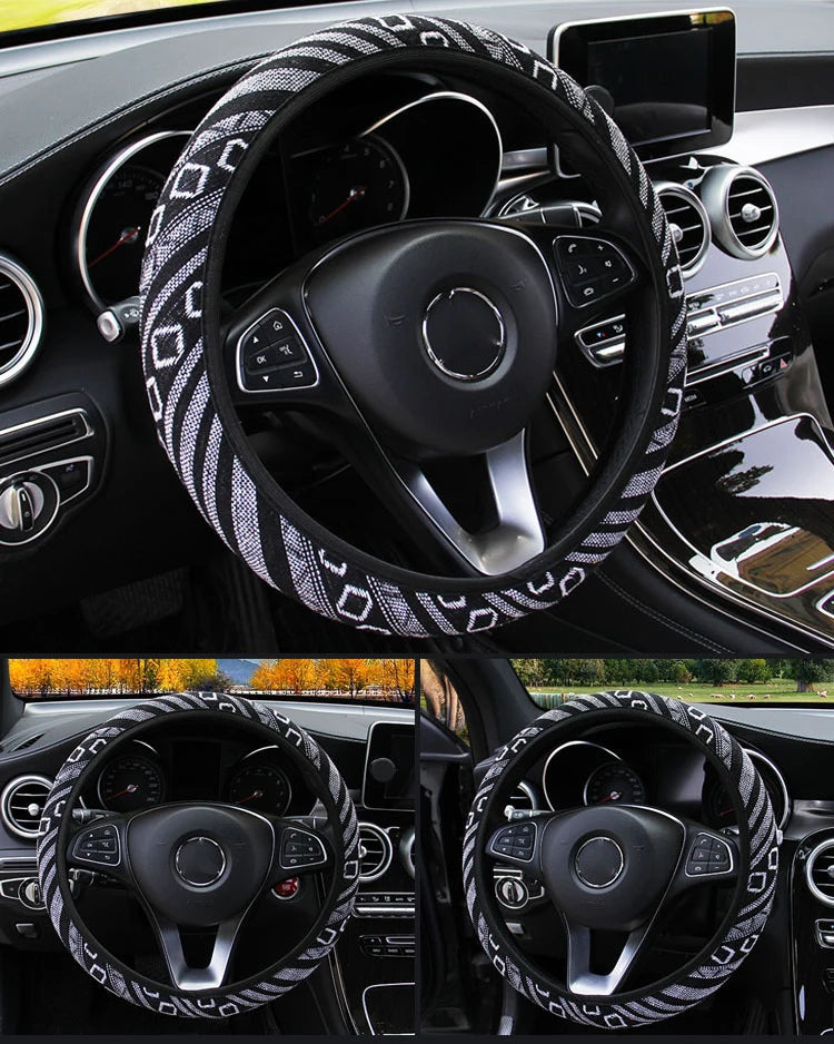 CowLost | rings-product_id-ethnic-style-linen-steering-wheel-cover-with-elastic-band-for-14-5-15-inch-wheels |6