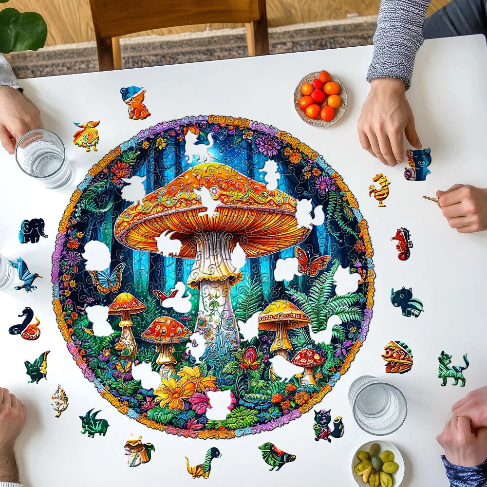 CowLost | product_id-enchanted-forest-mushroom-wooden-jigsaw-puzzle-premium-brain-teaser-gift-box |5