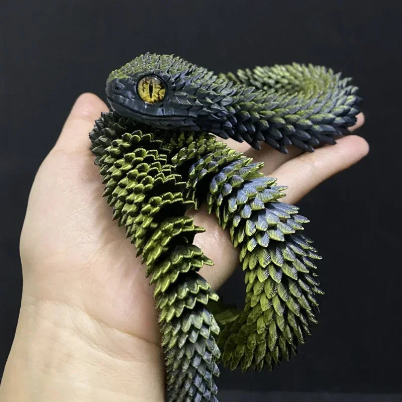 30cm 3D Printed Movable Joint Snake Model Toy for Office Decoration and Kids Gift