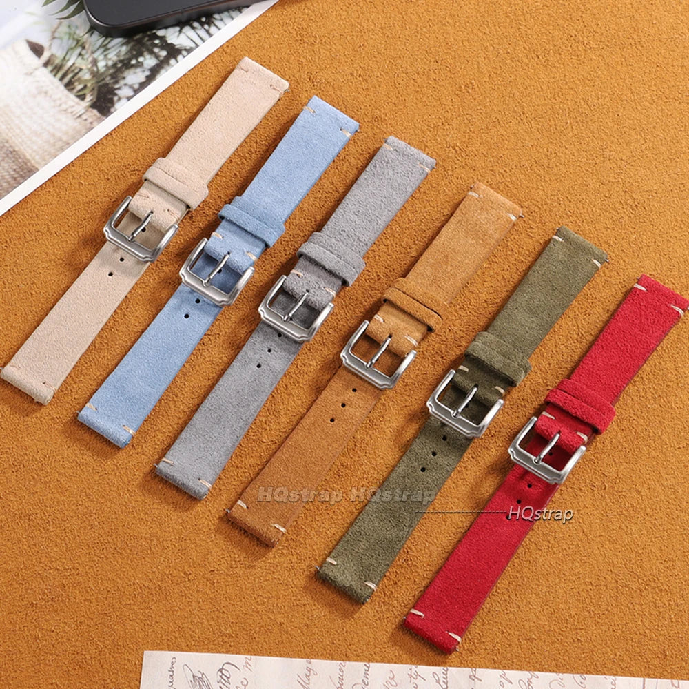 CowLost | bracelets-product_id-quick-release-vintage-suede-cowhide-watch-strap-handmade-16-22mm-gray-brown-green |3