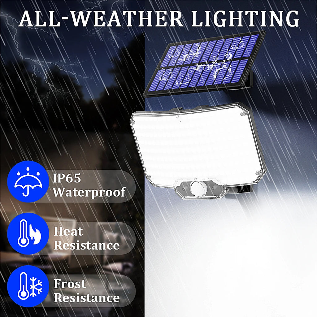 Mexllex 234 LED Solar Wall Light Outdoor with Motion Sensor, Remote, 3 Modes, 1500mAh Battery, IP65 Waterproof