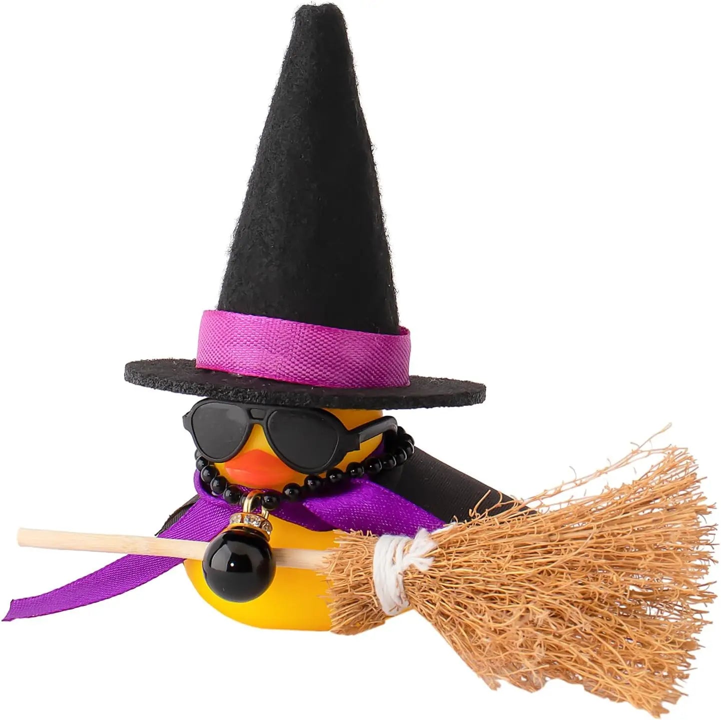 CowLost | product_id-halloween-car-rubber-duck-dashboard-ornament-with-witch-hat-and-sunglasses |12