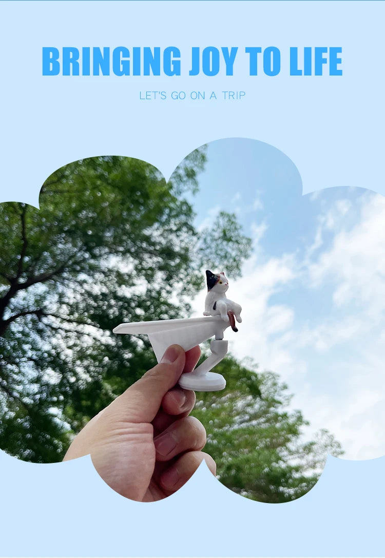 CowLost | inertial-swing-plastic-paper-airplane-move-cute-cat-kitty-wag-plane-sway-car-ornament-dashboard-decorations-cool-fun-accessories |14