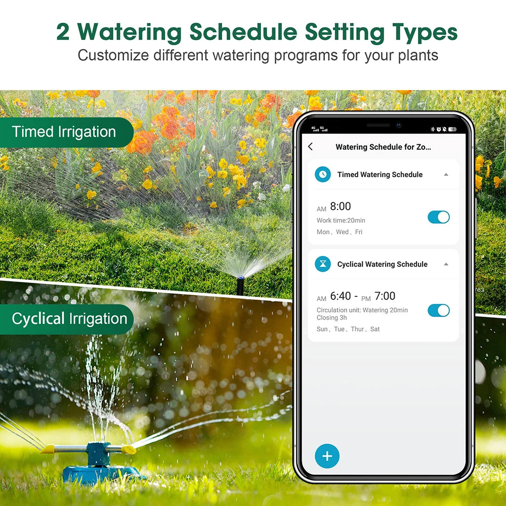 Tuya Smart Dual Water Timer Bluetooth Zigbee Outdoor Garden Irrigation Controller