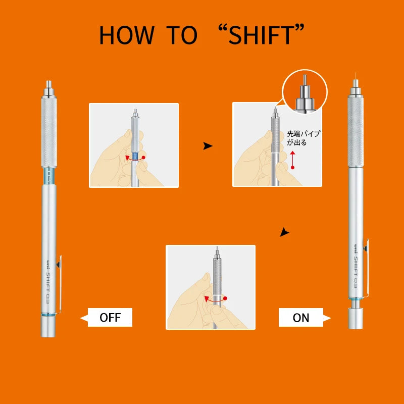 CowLost | product_id-uni-metal-mechanical-pencil-shift-0-3-0-9mm-japanese-stationery-low-center-of-gravity |5