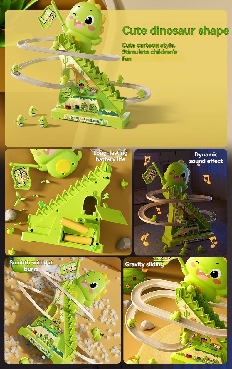 CowLost | product_id-dinosaur-stair-climbing-flashing-lights-music-roller-coaster-track-toy |8