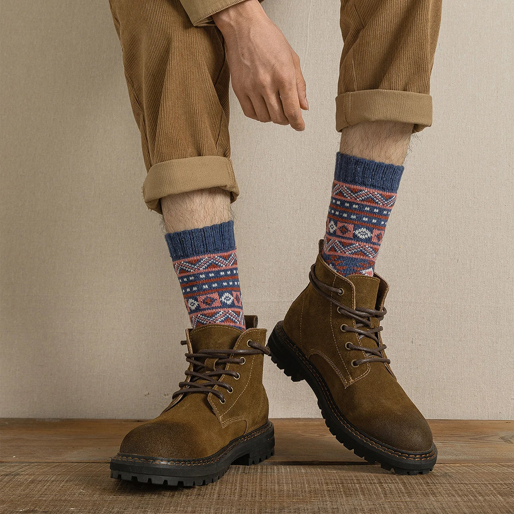 CowLost | sporting-goods-5-pairs-thick-warm-retro-style-socks-for-men-women |17
