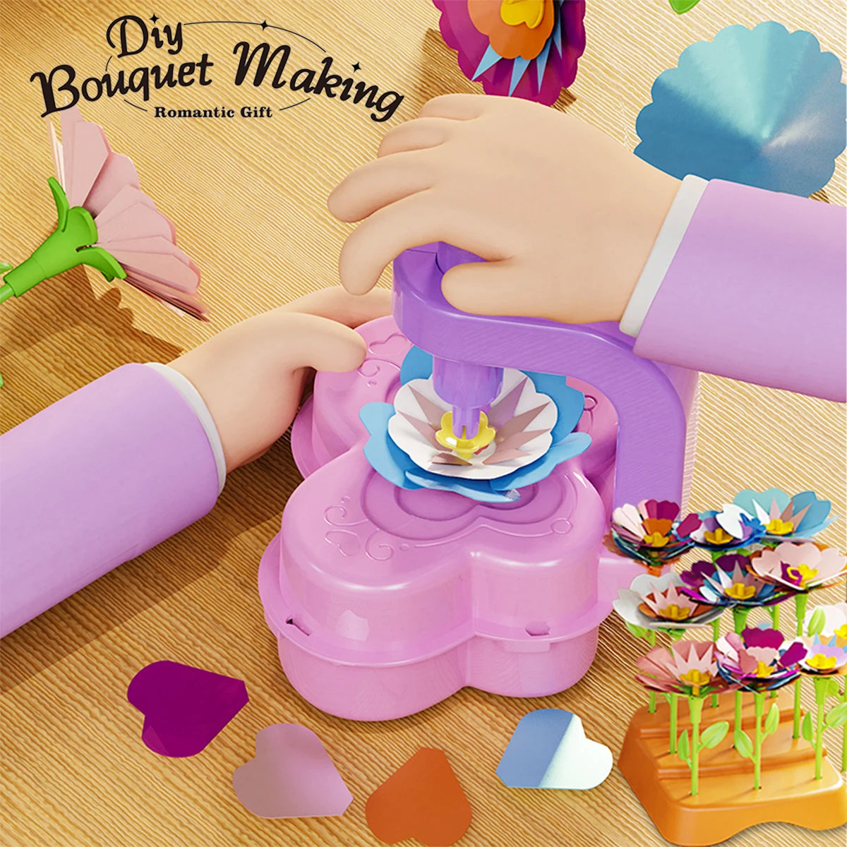 CowLost | product_id-diy-fabric-flower-bouquet-making-toy-craft-kit-for-kids-and-girls-educational-gift |4