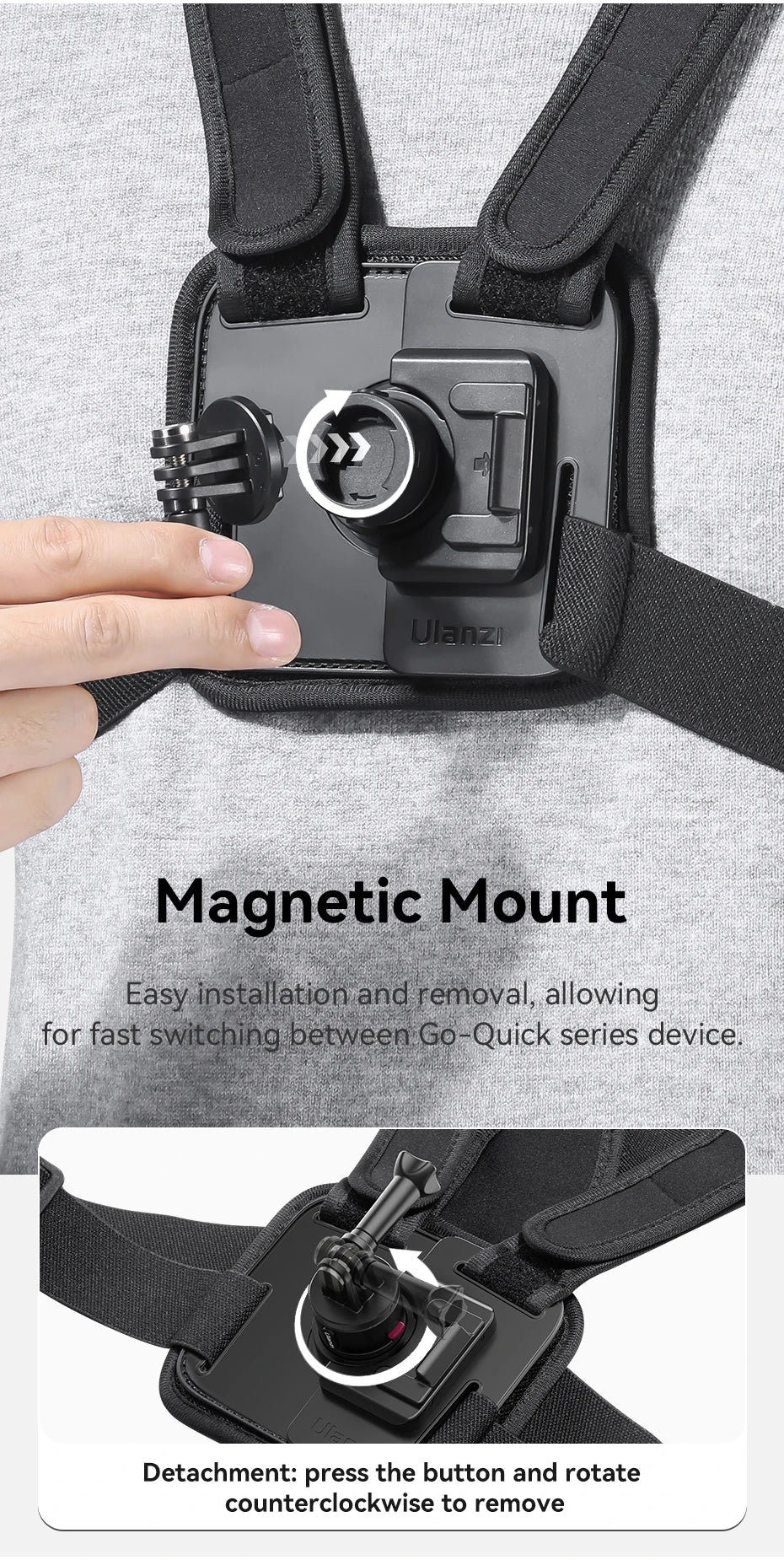 CowLost | ulanzi-go-quick-ii-magnetic-chest-strap-for-action-camera-smartphone-gopro-14-13-12-11-10 |12