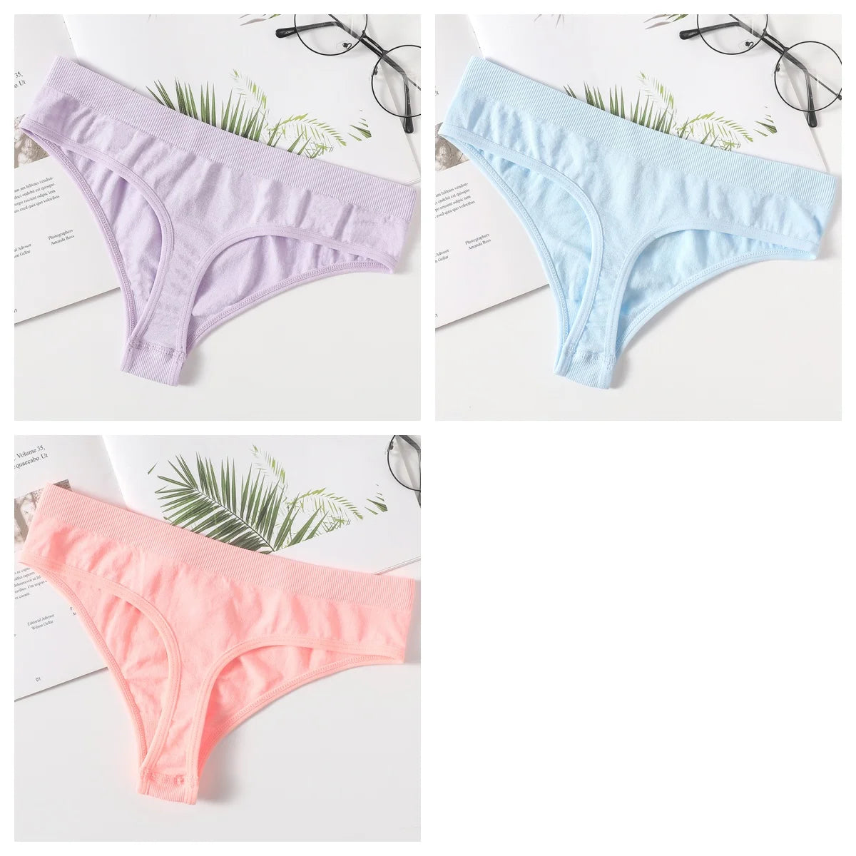 CowLost | product_id-3pcs-women-s-seamless-low-waist-g-string-thong-panties-m-xl |22