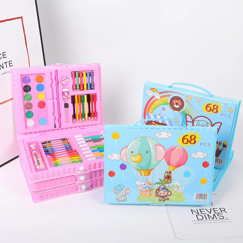 CowLost | product_id-42-208pcs-childrens-painting-brush-set-with-watercolor-pens-crayons-drawing-board-for-kids-art-supplies-gifts |11