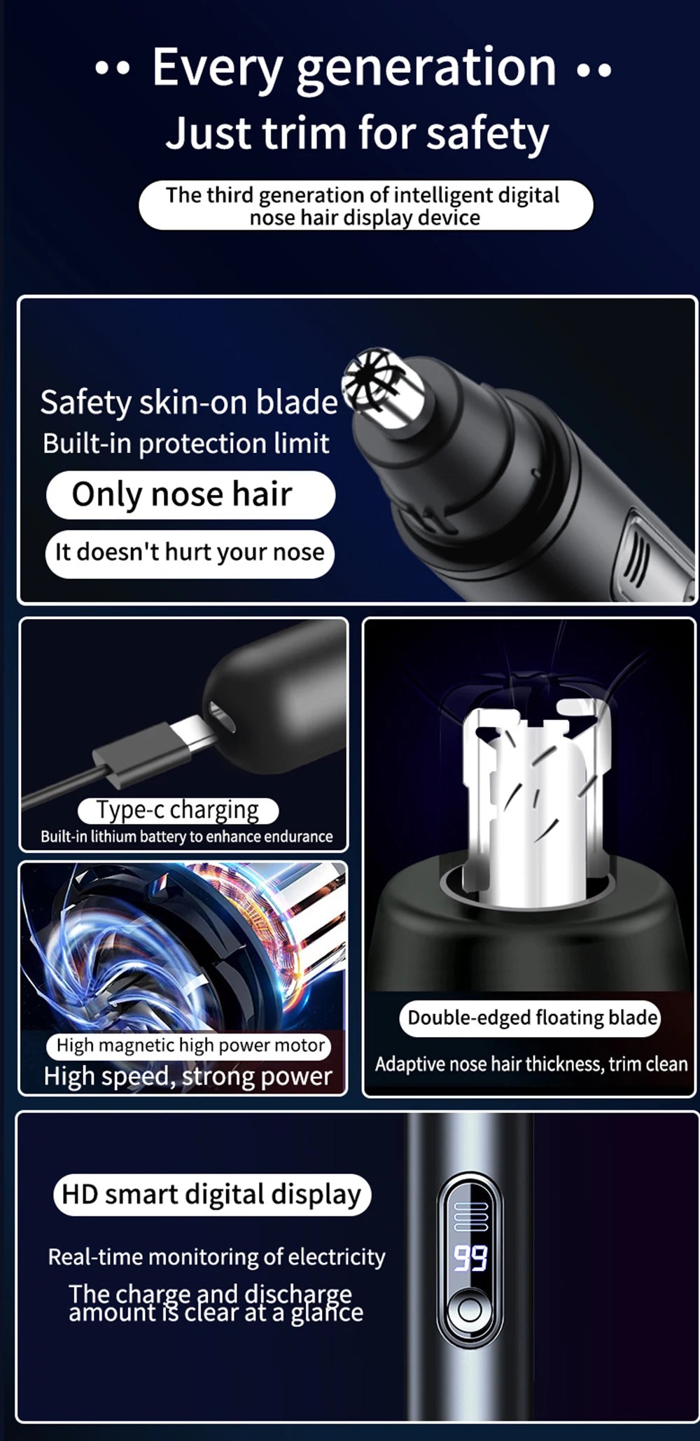CowLost | nose-hair-trimmer-men-electric-nose-hair-remover |10