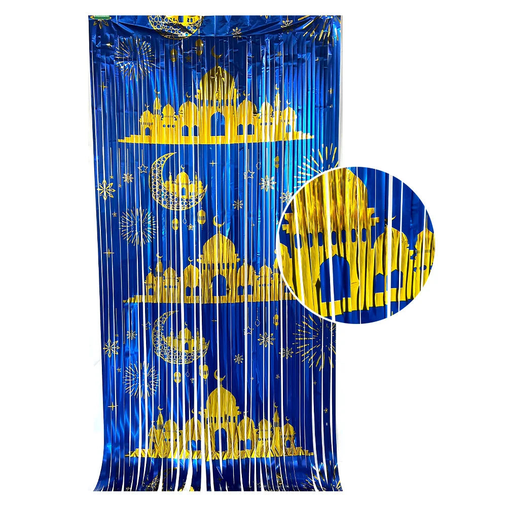 CowLost | eid-mubarak-foil-curtain-backdrop-metallic-tinsel |8