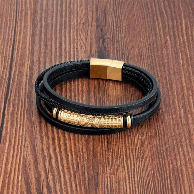 CowLost | multilayer-stainless-steel-insert-bracelet-viking-leather-bracelets-for-men |23