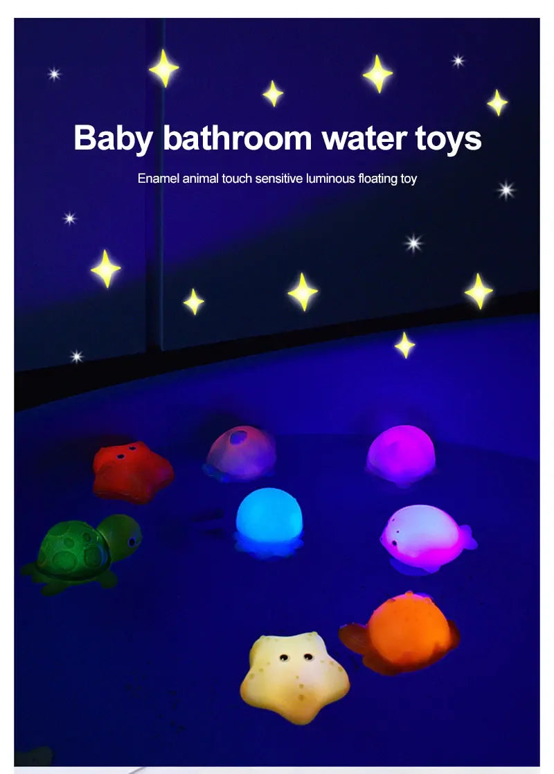LED Light Up Floating Frog Bath Toy for Kids - Soft Rubber Swimming Toy