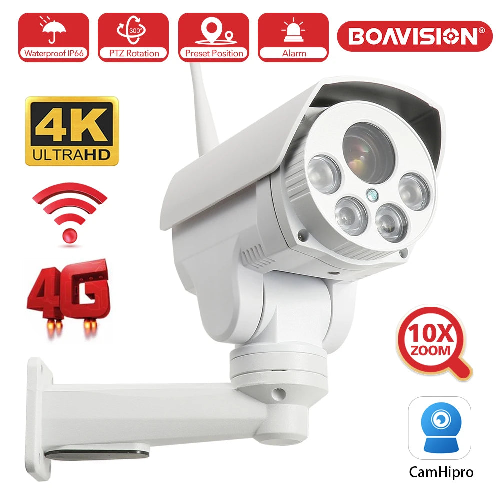 CowLost | 4k-8mp-4g-sim-card-ptz-ip-camera-wifi-audio-5x-10x-optical-zoom-5mp-cctv-security-bullet-cameras-outdoor-ir-50m-p2p-camhipro |1