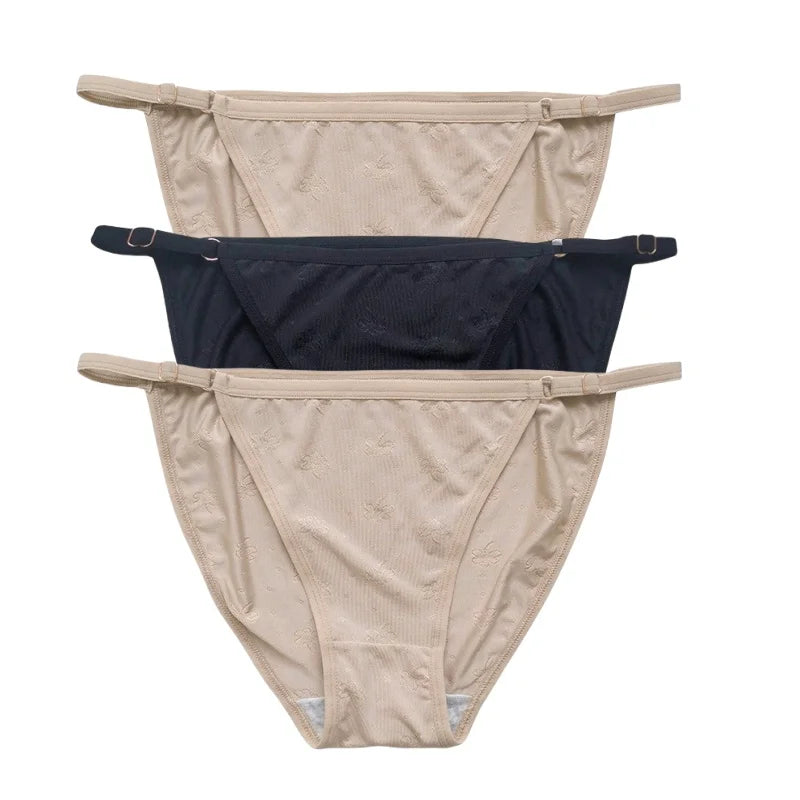 CowLost | product_id-3pcs-women-s-low-rise-ice-silk-brazilian-briefs-s-xl-solid-colors |6