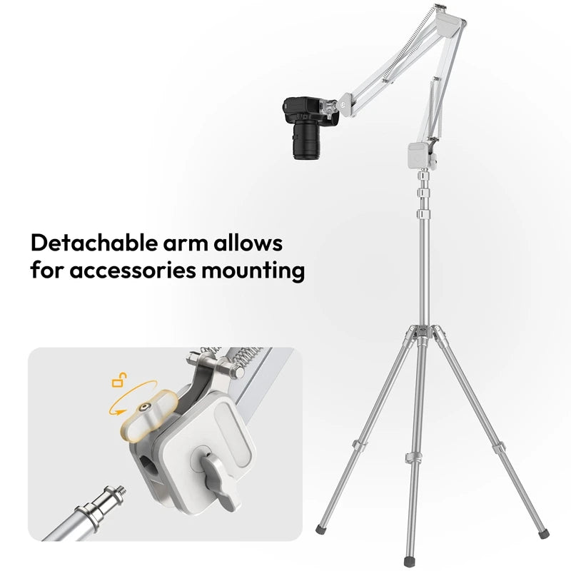 CowLost | ulanzi-th04-overhead-camera-mount-microphone-stand-detachable-c-clamp-2kg-load |2