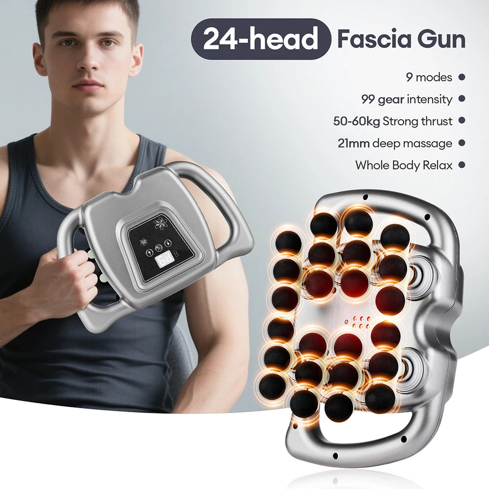 CowLost | uncategorized-24-head-fascia-gun-with-99-strength-levels-body-massager |11