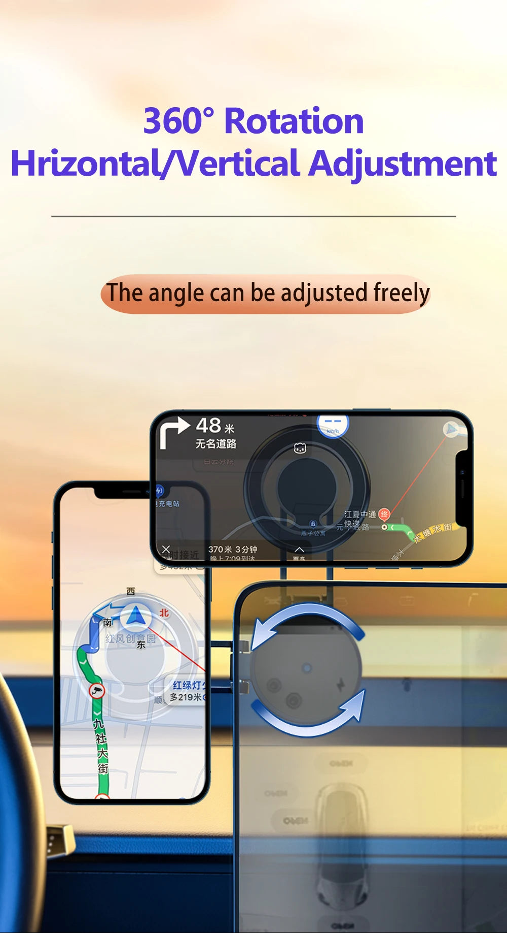 CowLost | product_id-magnetic-360-rotating-foldable-car-phone-holder-for-tesla-magsafe-iphone-14-13-12 |14