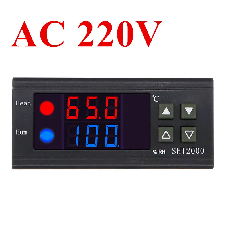 SHT2000 Temperature Humidity Controller DC 12V 24V AC 220V Thermostat Hygrometer for Home Fridge Incubator