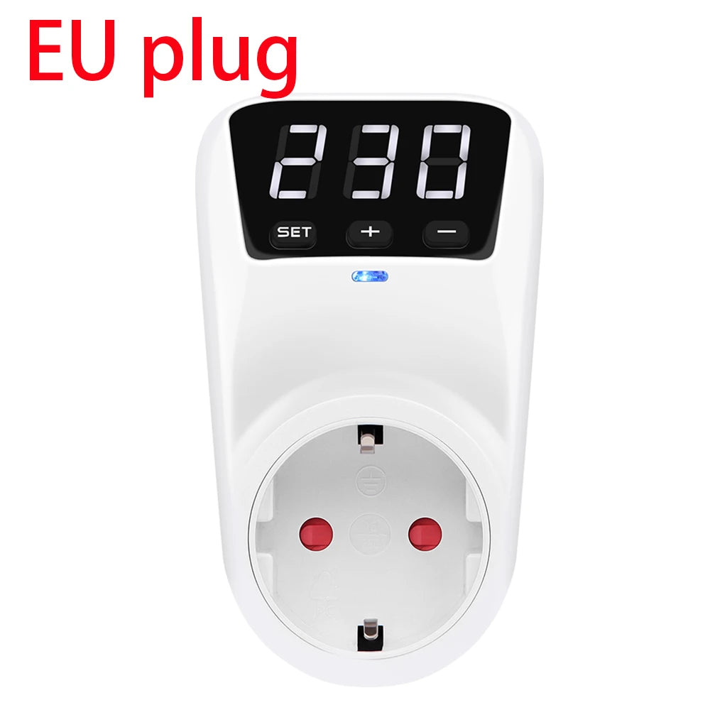 LCD Voltage Protector with LCD Display, Automatic Reset, Surge & Undervoltage Protection, EU/US Plug